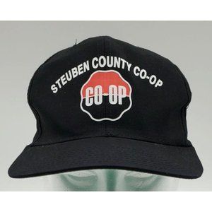 Vintage Steuben County Co-Op Farming Snapback Baseball Cap Hat Lightweight